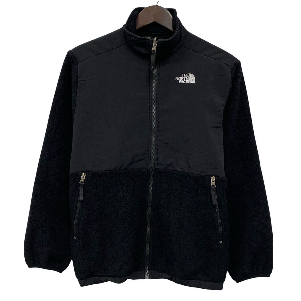 The North Face Boy's XL Black Soft Shell Fleece Zipper Pocket Embroidered Jacket